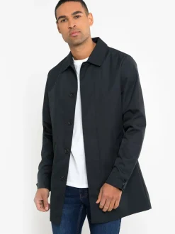 Jassen En Jacks*Threadbare - Showerproof Longline Trench Coat Donkerblauw