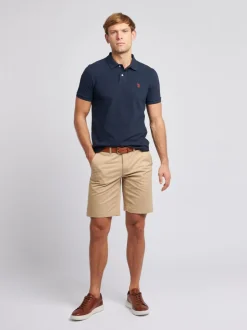 Poloshirts*U.S. Polo Assn Donkerblauw - . Piqué poloshirt met normale pasvorm van 100% katoen