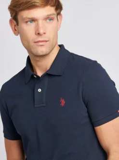 Poloshirts*U.S. Polo Assn Donkerblauw - . Piqué poloshirt met normale pasvorm van 100% katoen