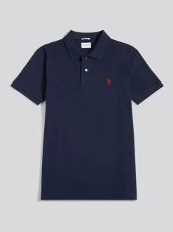 Poloshirts*U.S. Polo Assn Donkerblauw - . Piqué poloshirt met normale pasvorm van 100% katoen