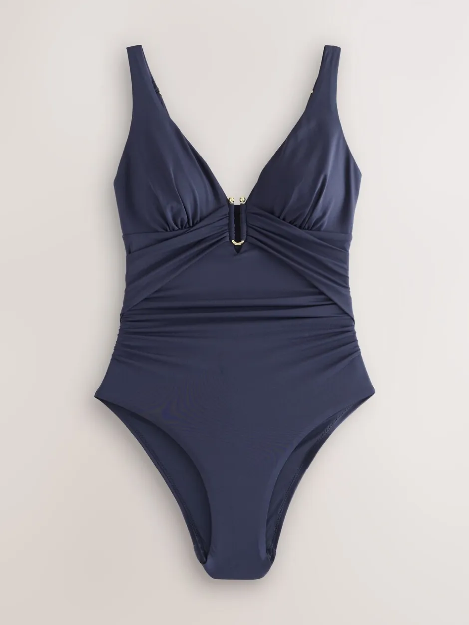 Badkleding|Next - Utrim Diep uitgesneden zwempak met buikcorrectie Donkerblauw