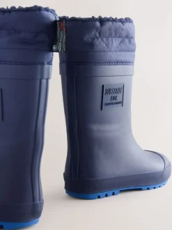 Laarzen|Next - Warme gevoerde regenlaarzen met rand Donkerblauw
