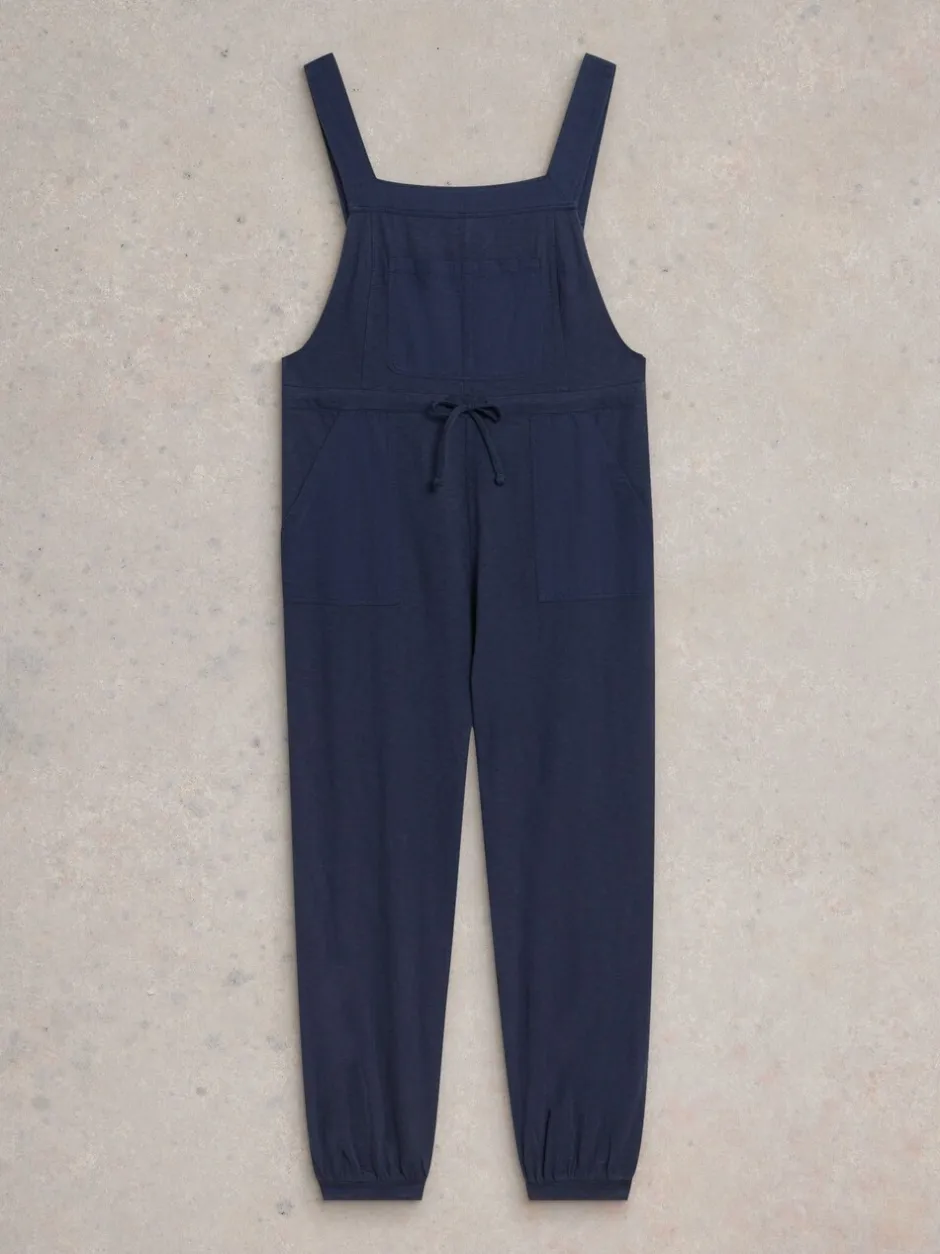 Jumpsuits En Playsuits|White Stuff - Dungarees van jersey, 100% katoen, Daphne Donkerblauw