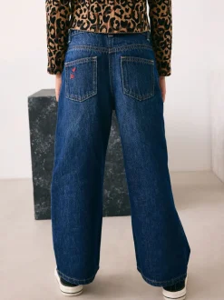 Jeans|Next Donkerblauw - Wijde jeans met Bloemenprint en versieringen (3-16jr)