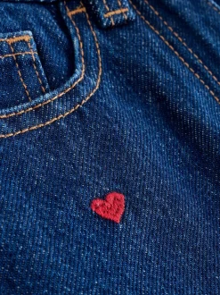 Jeans|Next Donkerblauw - Wijde jeans met Bloemenprint en versieringen (3-16jr)