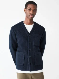 Jassen En Jacks|Sweaters En Hoody´S|Next - Wool Look Fleece Cardigan Donkerblauw