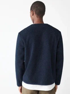 Jassen En Jacks|Sweaters En Hoody´S|Next - Wool Look Fleece Cardigan Donkerblauw