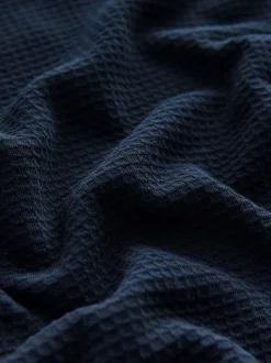 Pyjama's|Next - Zachte pyjama met top met wafeldessin en lange mouwen Donkerblauw