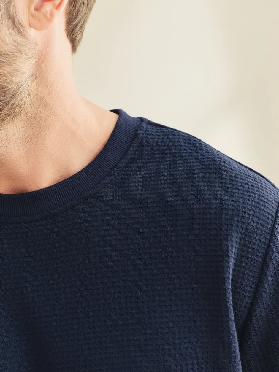 Pyjama's|Next - Zachte pyjama met top met wafeldessin en lange mouwen Donkerblauw