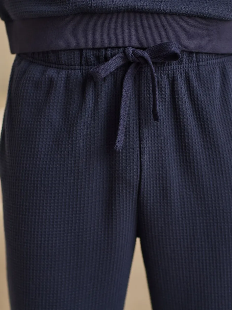 Pyjama's|Next - Zachte pyjama met top met wafeldessin en lange mouwen Donkerblauw
