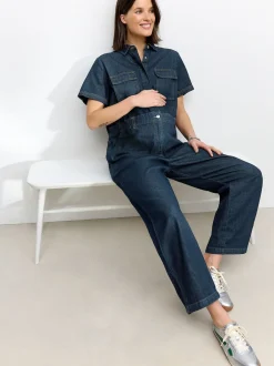 Jumpsuits En Playsuits*Next Donkerblauw - 100{Zwangerschapspakje van denim katoen