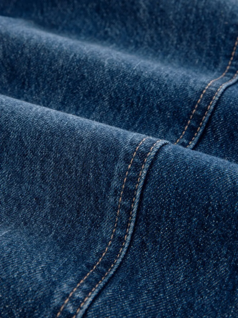 Jeans|Moederschap*Next - Zwangerschapsjeans met wijde pijpen van 100% katoen Donkerblauw