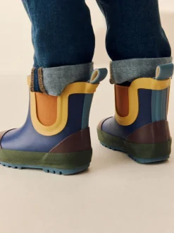 Laarzen*Next Donkerblauw colourblocking - Warme gevoerde enkellaarzen