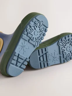 Laarzen*Next Donkerblauw colourblocking - Warme gevoerde enkellaarzen
