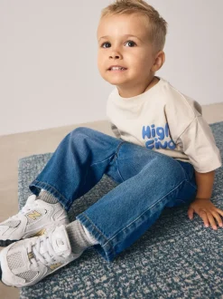 Jeans En Joggingbroeken|Jeans|Next - Jeans met wijde pijpen (3 mnd-7 jr) Donkerblauw denim