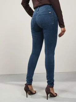 Jeans|Next - Skinny jeans met verlengings- en afslankeffect Donkerblauw denim