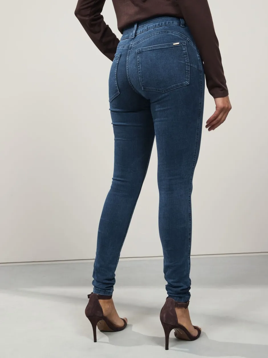 Jeans|Next - Skinny jeans met verlengings- en afslankeffect Donkerblauw denim