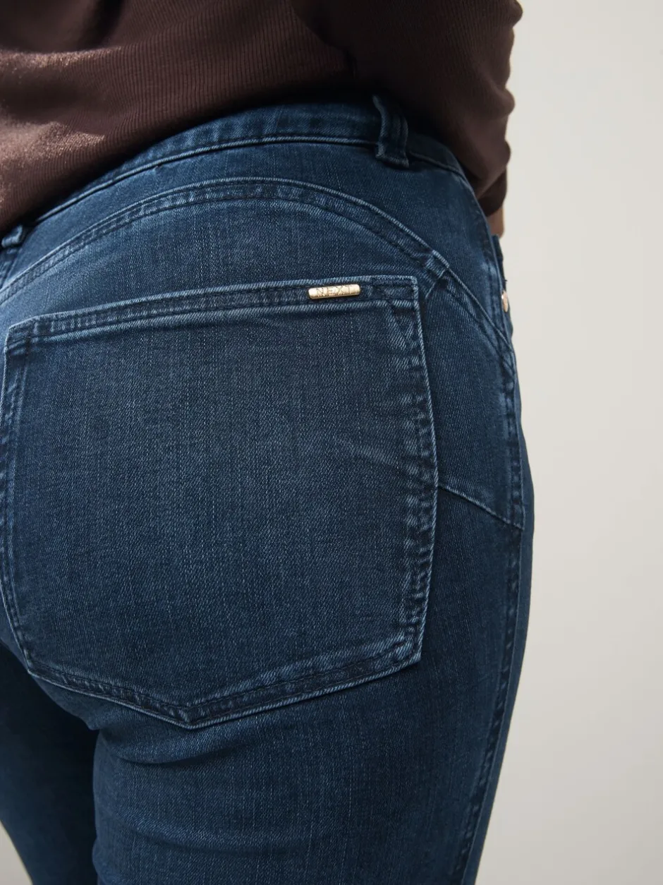 Jeans|Next - Skinny jeans met verlengings- en afslankeffect Donkerblauw denim