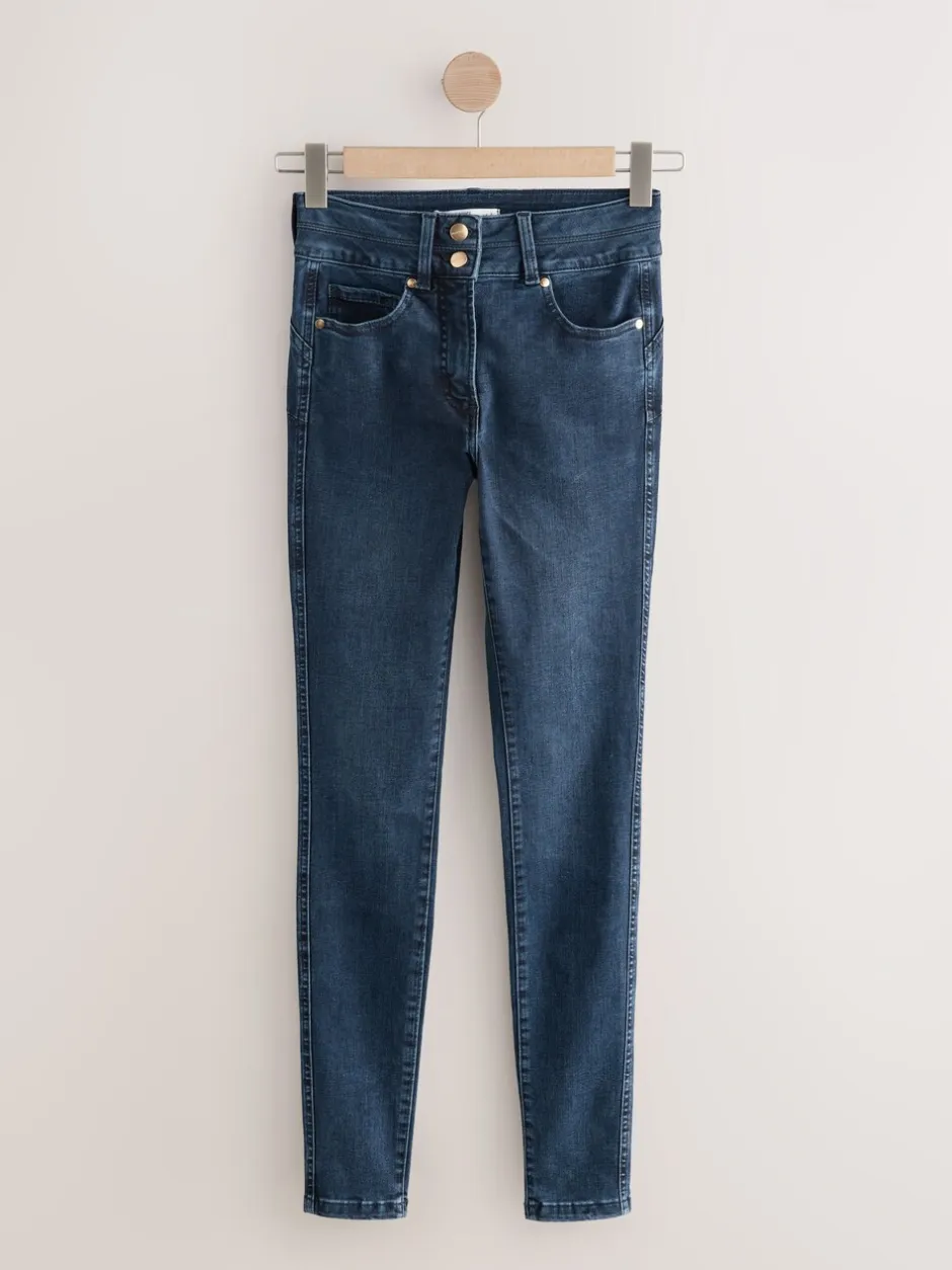 Jeans|Next - Skinny jeans met verlengings- en afslankeffect Donkerblauw denim