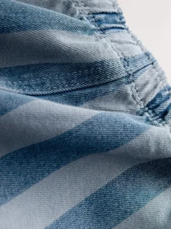 Broeken En Chino's|Next Donkerblauw gestreept - Wijde broek met elastische taille (3mnd-7jr)