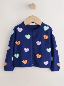 Gebreide Kleding*Next - Vest (3 mnd-10 jr) Donkerblauw hartjes