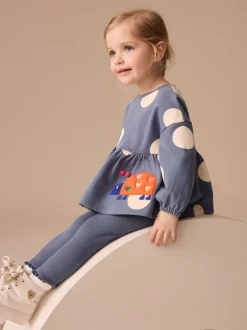Tops|Sets En Combisets|Next Donkerblauw lieveheersbeestjes - Set met top met peplum en legging met lange mouwen (3mnd-7jr)