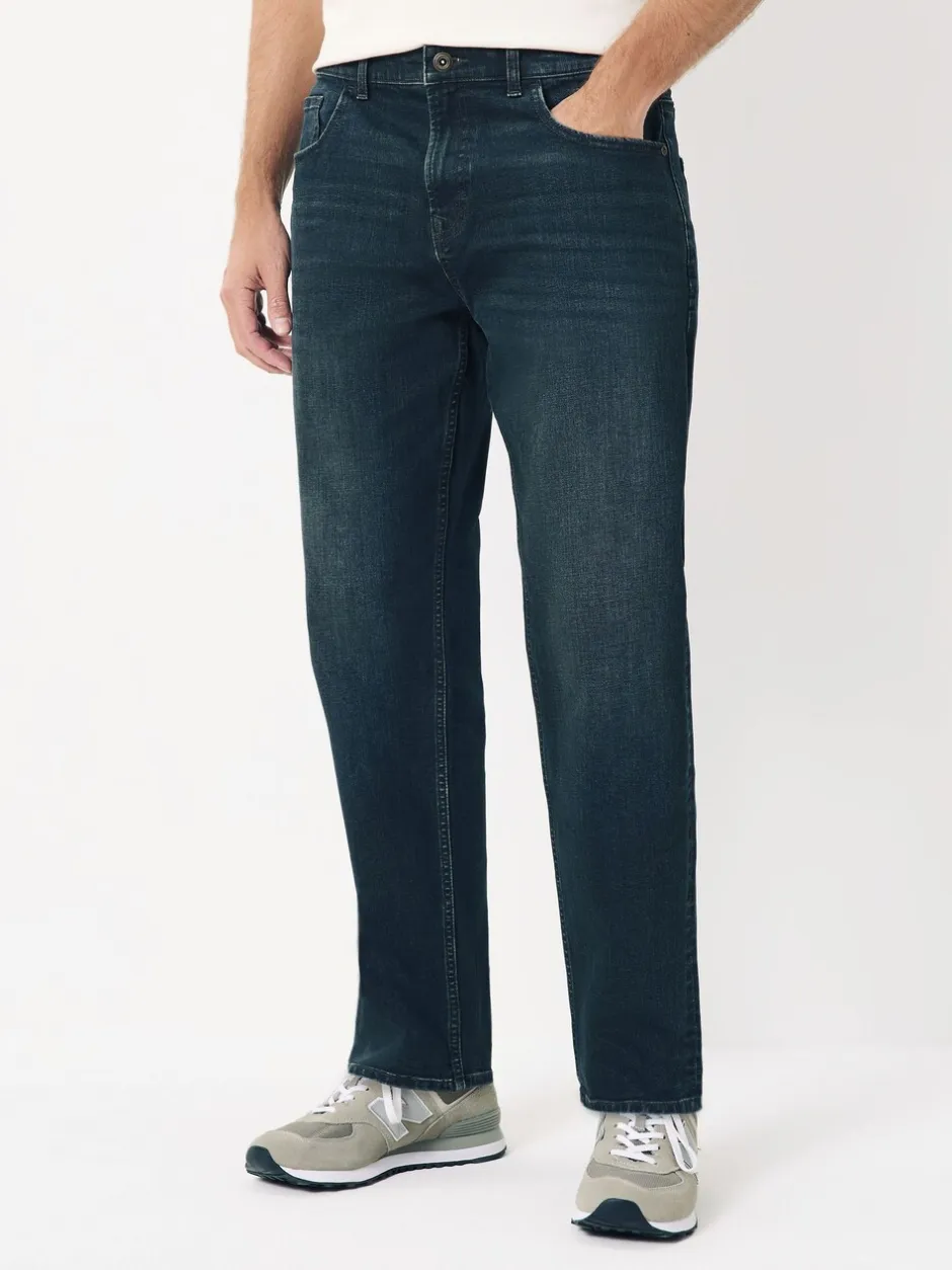 Jeans|Next Donkerblauwe wassing - Klassieke stretchjeans met standaard taps toelopende pasvorm