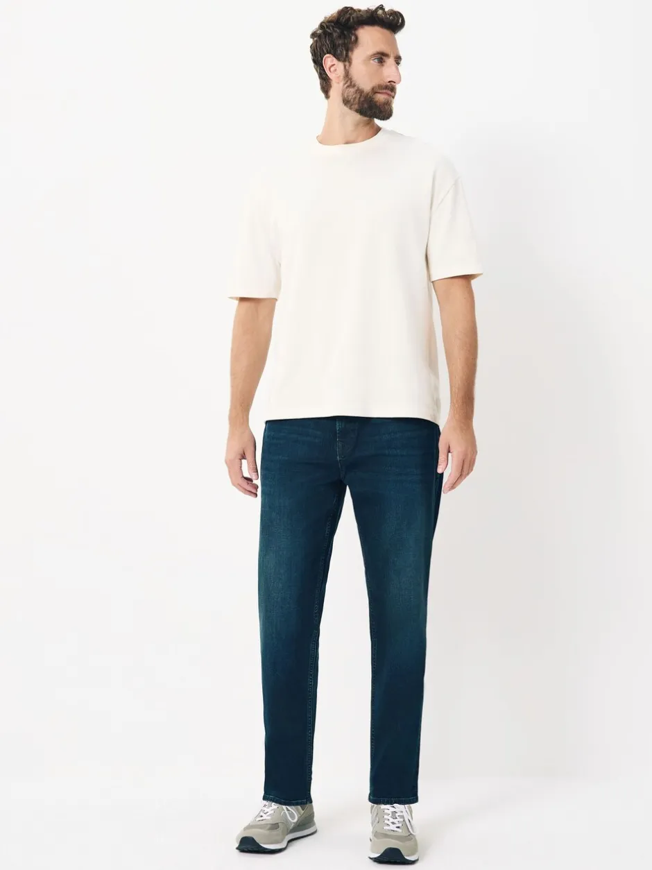 Jeans|Next Donkerblauwe wassing - Klassieke stretchjeans met standaard taps toelopende pasvorm