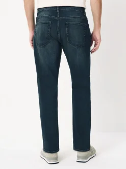 Jeans|Next Donkerblauwe wassing - Klassieke stretchjeans met standaard taps toelopende pasvorm