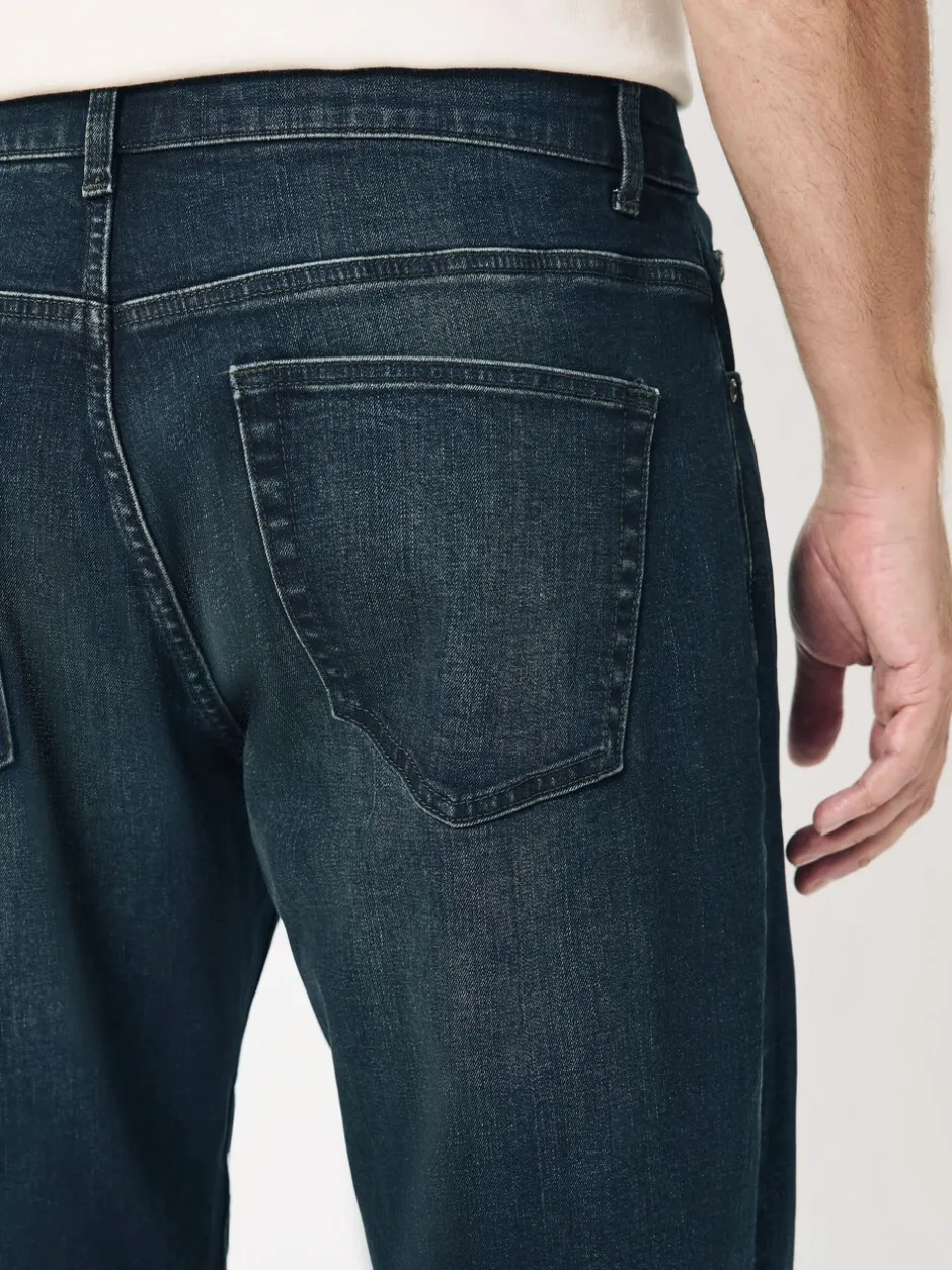 Jeans|Next Donkerblauwe wassing - Klassieke stretchjeans met standaard taps toelopende pasvorm