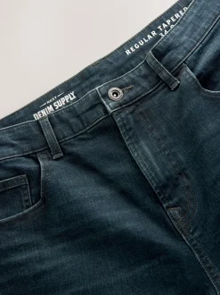 Jeans|Next Donkerblauwe wassing - Klassieke stretchjeans met standaard taps toelopende pasvorm