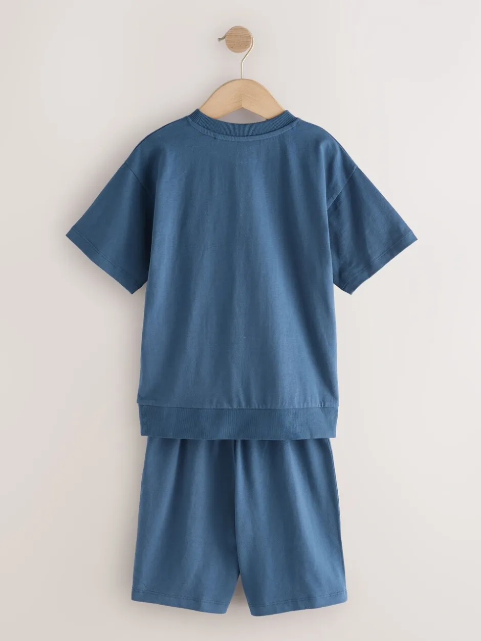 Nachtkleding En Pyjama's|Pyjama's*Next Donkerblauw/grijs - Pyjama met korte pijpen 3 stuks (3-16jaar) (3-16jaar)