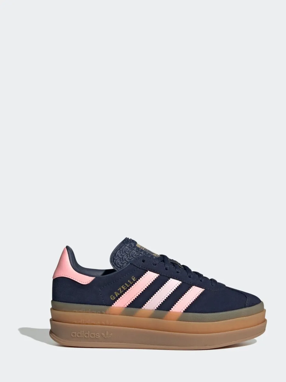 Sneakers|adidas originals - Gazelle Bold Lace Junior vetersneakers Donkerblauw/roze