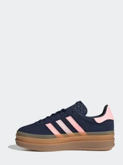 Sneakers|adidas originals - Gazelle Bold Lace Junior vetersneakers Donkerblauw/roze