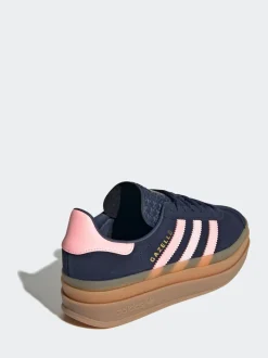 Sneakers|adidas originals - Gazelle Bold Lace Junior vetersneakers Donkerblauw/roze