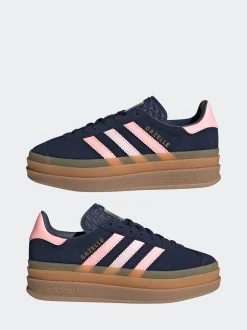 Sneakers|adidas originals - Gazelle Bold Lace Junior vetersneakers Donkerblauw/roze