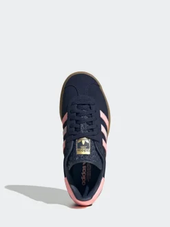 Sneakers|adidas originals - Gazelle Bold Lace Junior vetersneakers Donkerblauw/roze