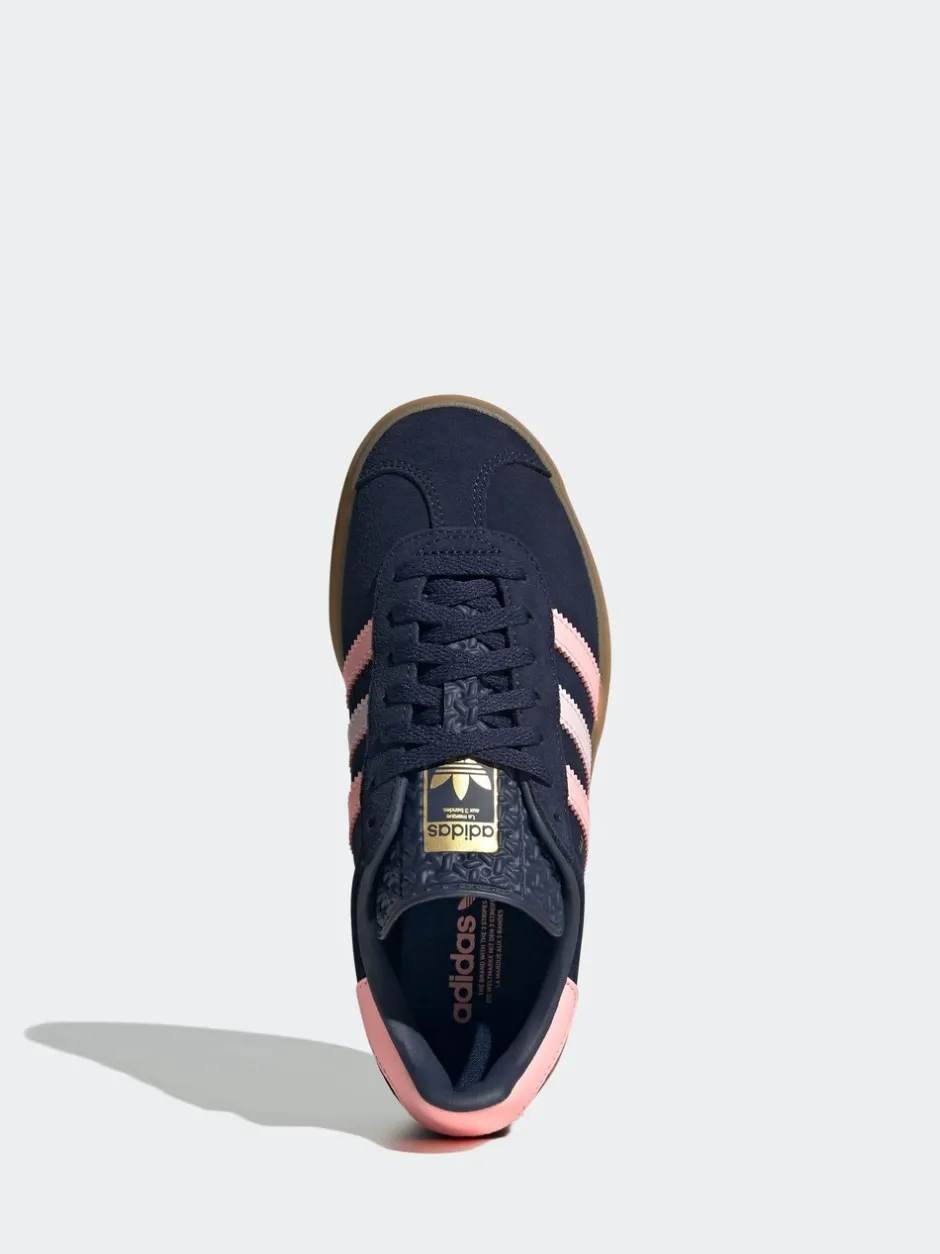 Sneakers|adidas originals - Gazelle Bold Lace Junior vetersneakers Donkerblauw/roze