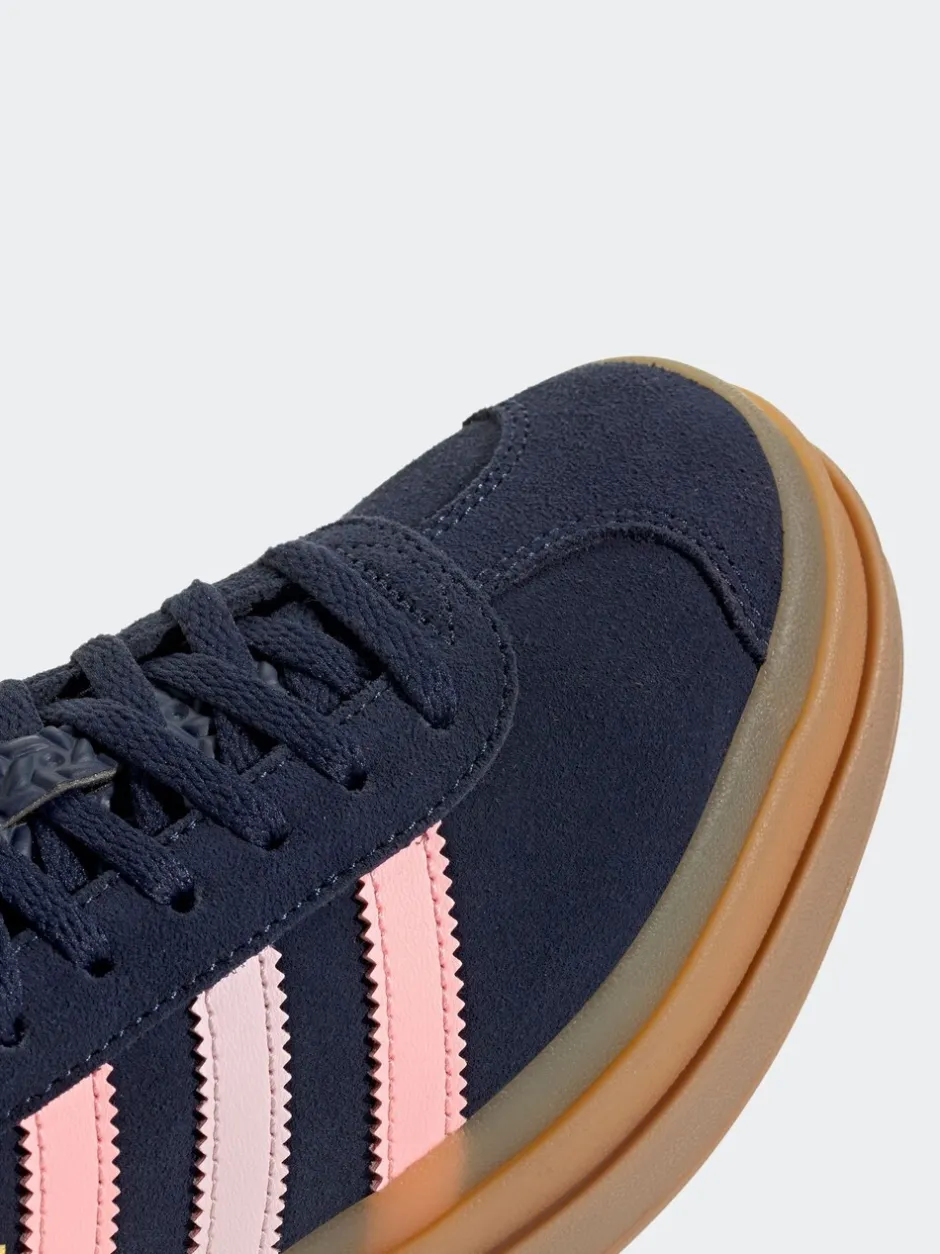 Sneakers|adidas originals - Gazelle Bold Lace Junior vetersneakers Donkerblauw/roze