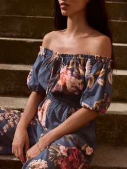 Jumpsuits En Playsuits*Next - Jumpsuit met blote schouder Donkerblauw/roze
