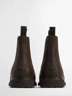 Boots|Barbour - ® Hale leren Chelsea laars Donkerbruin