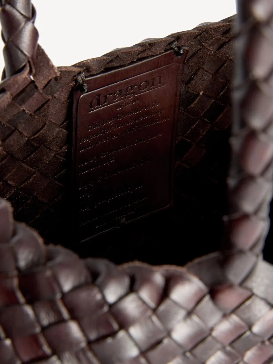 Tassen En Portemonnees*Dragon Diffusion - Santa Croce Grote Geweven Tas Donkerbruin