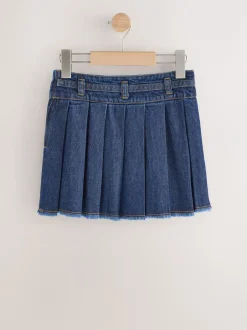 Shorts En Rokken*Next - Geplooide denim rok (3-16jr) Donkere wassing