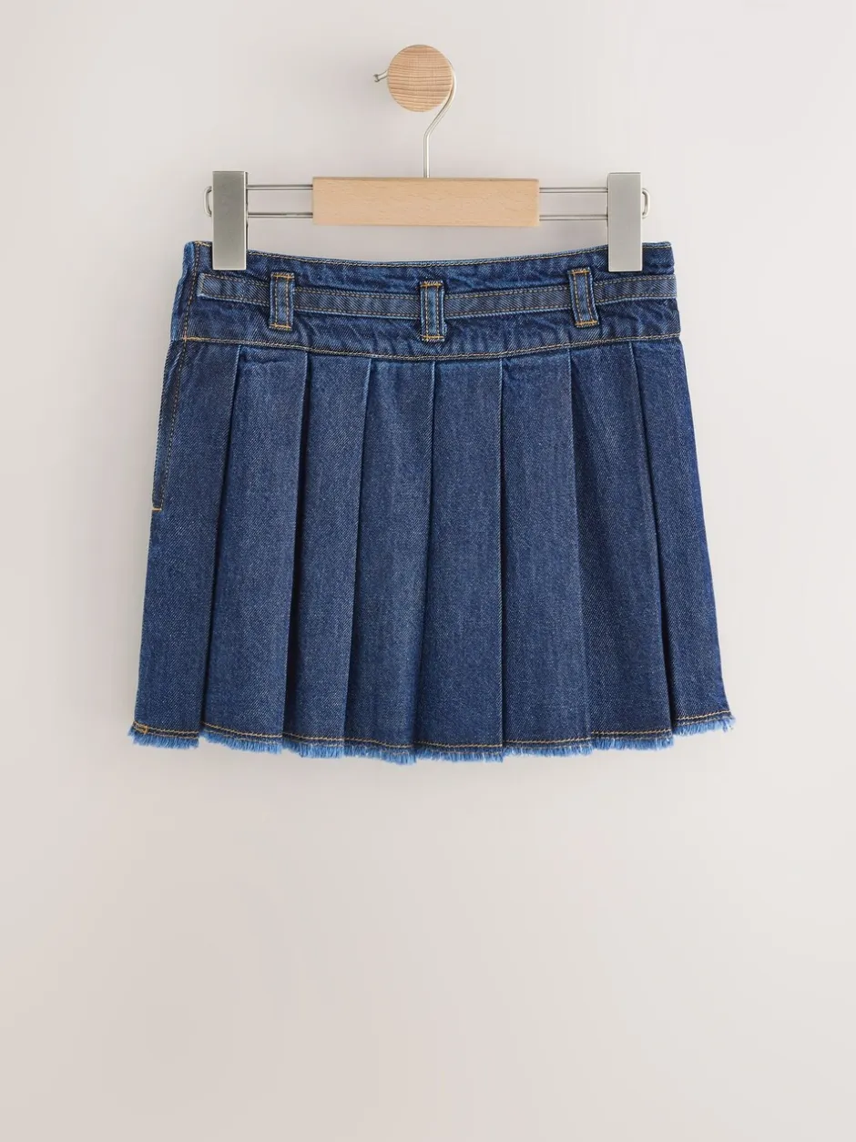 Shorts En Rokken*Next - Geplooide denim rok (3-16jr) Donkere wassing