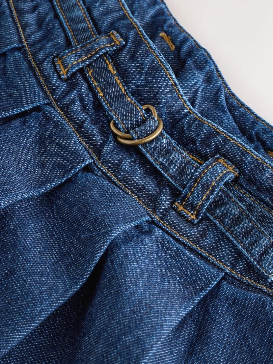 Shorts En Rokken*Next - Geplooide denim rok (3-16jr) Donkere wassing