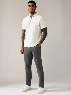 Broeken En Chino's*Next Donkergrijs - Slim Fit - Stretchy chino