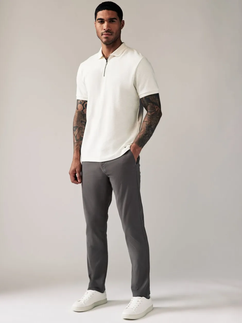 Broeken En Chino's*Next Donkergrijs - Slim Fit - Stretchy chino