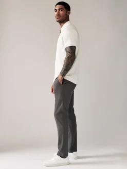 Broeken En Chino's*Next Donkergrijs - Slim Fit - Stretchy chino