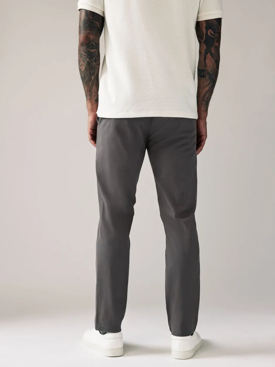 Broeken En Chino's*Next Donkergrijs - Slim Fit - Stretchy chino