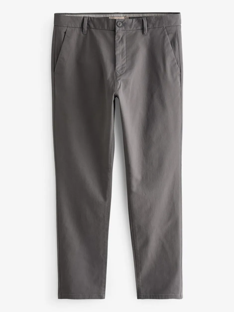 Broeken En Chino's*Next Donkergrijs - Slim Fit - Stretchy chino